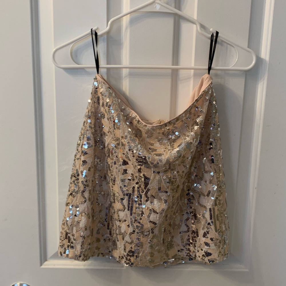 Size Medium Forever 21 beige sequin skirt